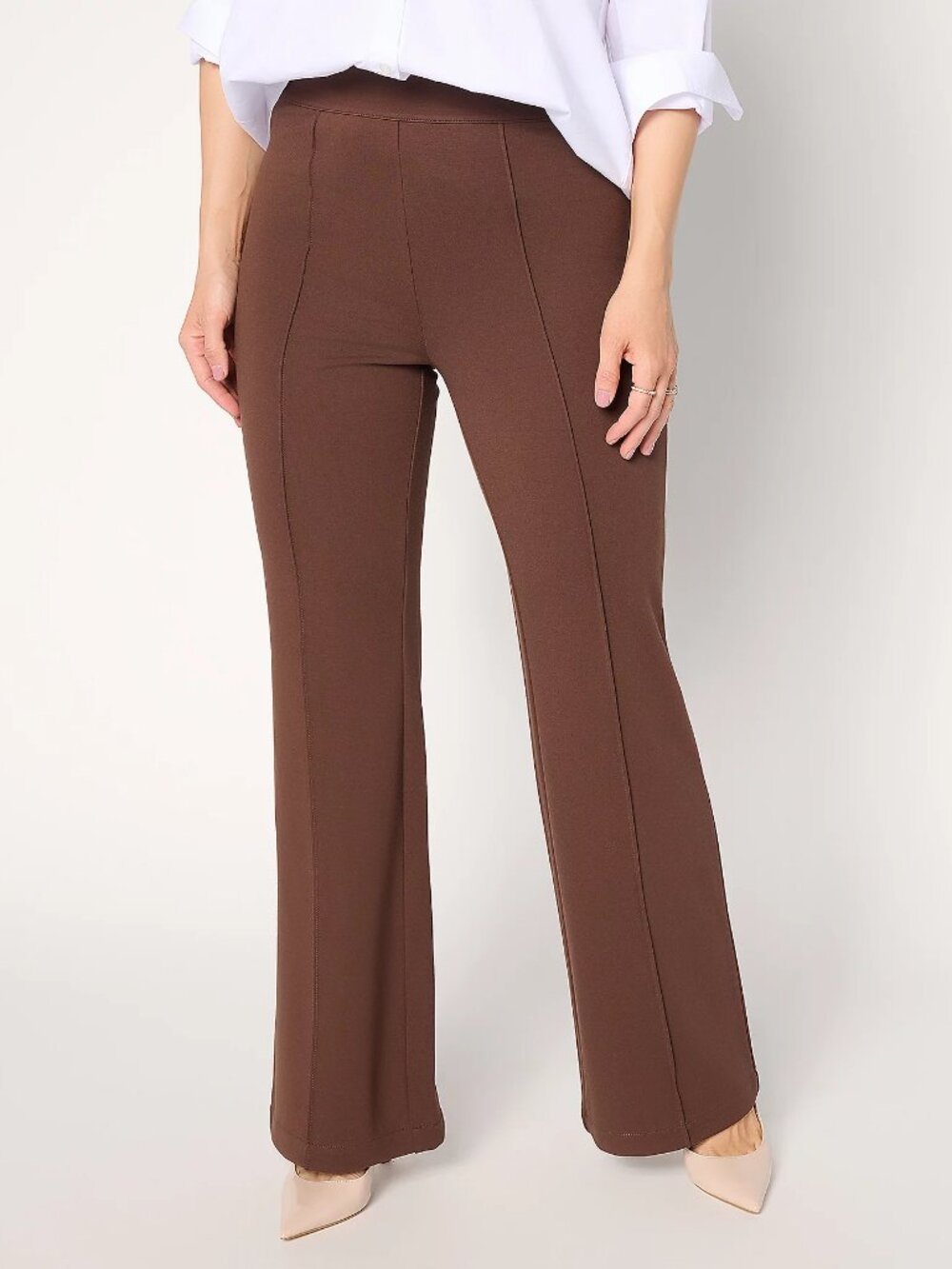 Studio Park x Sandra Bennett Petite Pull-On Ponte Flare Pant, Sz PS a708743